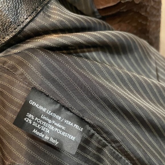 GUCCI Python Snakeskin Leather Mens Motorcycle Jacket med large - Picture 9 of 11